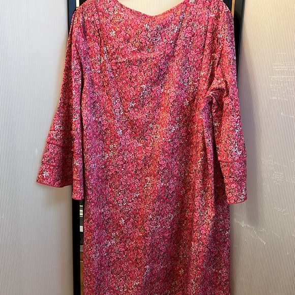Nora Cora Women Pink Floral V Neck Three Quarter Sleeve Comfy Casual Size XL - Picture 3 of 8